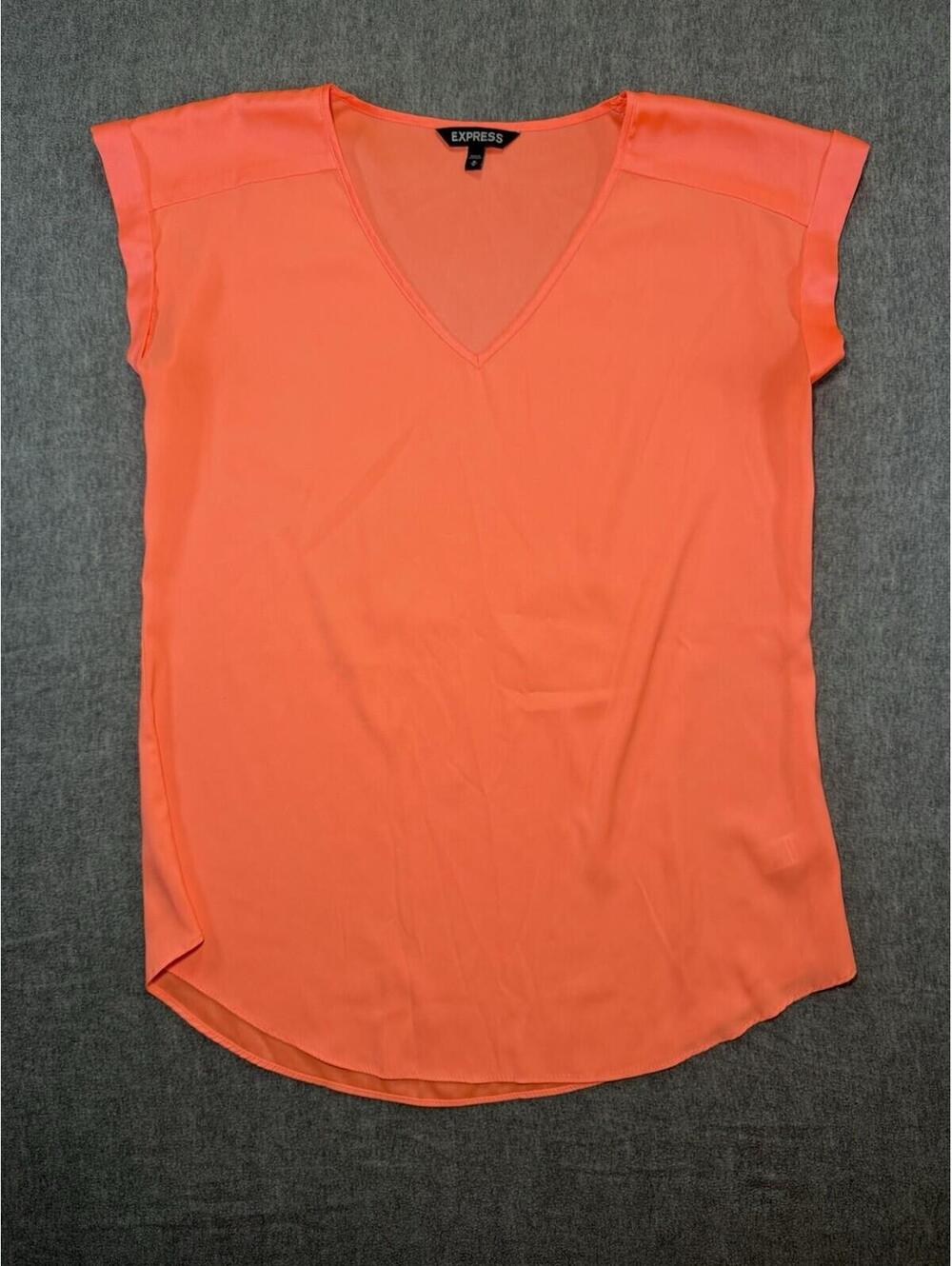 Express Women’s Cap Sleeve Blouse-Medium/Peach NWOT/Work V-neck/Office